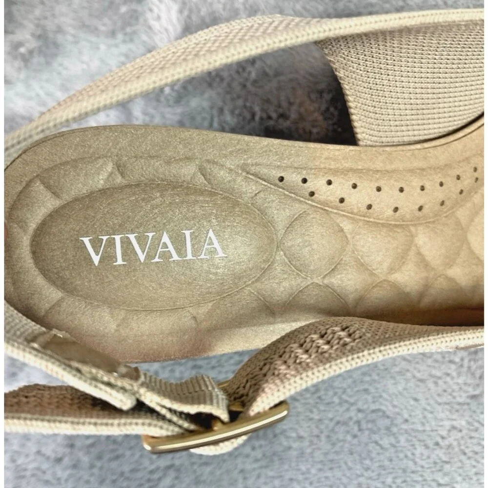 Vivaia NEW Addison knit womens almond kitten heel slingback shoes US 8.5 $169